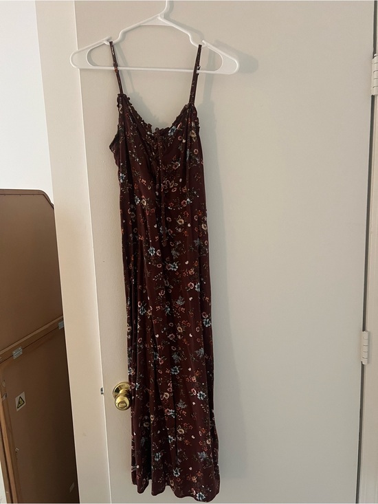 wild fable Dresses & Skirts - wild fable Brown Floral Spaghetti-Strap Maxi Dress